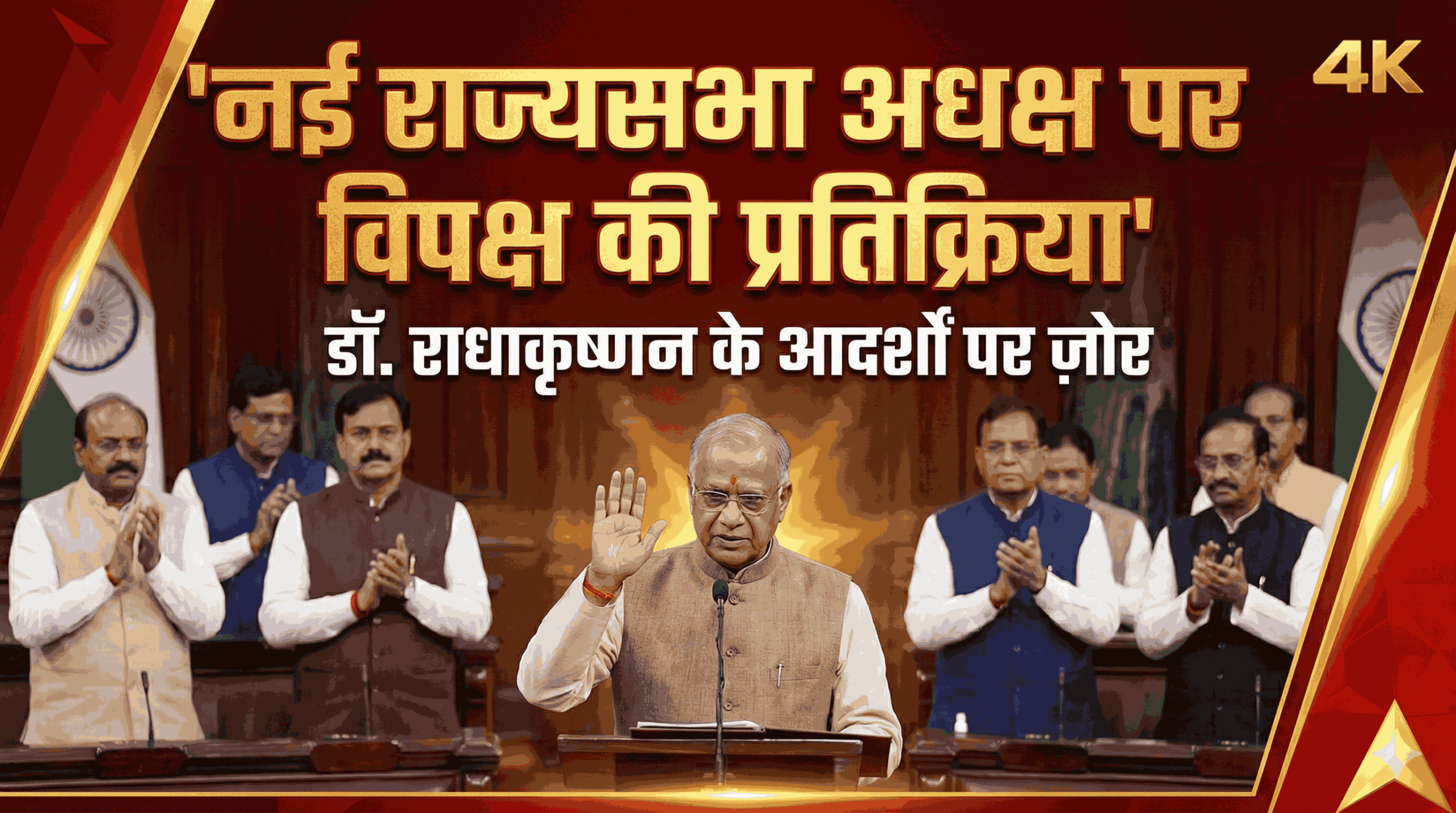 राज्यसभा नए सभापति का भाषण 2025 विपक्ष की प्रतिक्रिया राज्यसभा